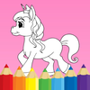 Coloring book Unicorn & Horses