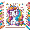 Unicorns & pegasus coloring