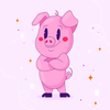 Animated Pink Pig Stickers