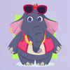 Cute Elephant - Stickers