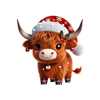 Festive Highland Cow Stickers