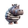 Hippo Convict Stickers