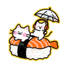 Funny sushicat - Sticker