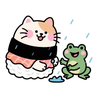 Rainy sushicat - Sticker