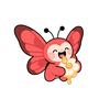 Red butterfly - Sticker