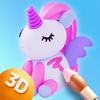 Cute Minis 3D Coloring Book