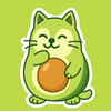 Avocado Cat Stickers