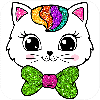 Glitter cats coloring