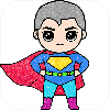Glitter Superhero Coloring