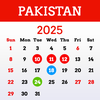 Pakistan Calendar 2025