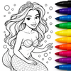 Mermaid games:Mermaid Coloring