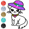 Cute Kitty Coloring Glitter