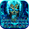 Blue Flame Skull Keyboard Them