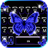 Blue Shiny Butterfly Keyboard