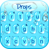 Blue 3d Waterdrops Keyboard Th