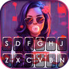 Cool Bubble Gum Girl Keyboard 
