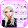 Cute Beret Doll Keyboard Backg