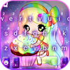 Cute Cake Girl Keyboard Theme