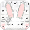 Silver Glitter Bunny Keyboard 