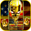 Golden Skull US Flag Keyboard