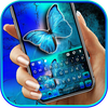 Neon Blue Butterfly Keyboard B