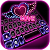 Neon Heart Lights Keyboard The