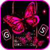 Neon Pink Butterfly Keyboard B