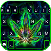 Neon Weed Illusion Keyboard Ba