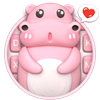 3D Pink Cute Hippo Theme