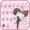 Pink Wedding Kiss Keyboard Bac