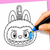 Labubu Coloring Pages Glitter