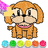 Cute Dog Coloring Glitter