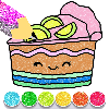 Glitter Birthday Cake Coloring