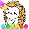 Glitter Hedgehog Coloring