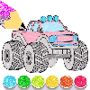 Glitter Monster Truck Coloring