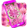 Pink flower zipper lock screen