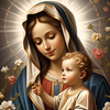 Mother Mary Digital Wallpaper
