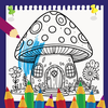 Mushroom Cottage Coloring Book