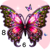 Rose Butterfly Color by Number