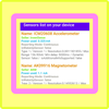 Sensors list on your device