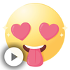Moving love sticker and emojis