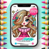 Coloring Book - Doll Drawing