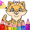 Glitter Cat Coloring