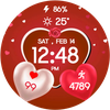 3D Valentine Hearts WatchFace