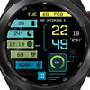 Futuristic digital watchface