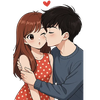 Cute Couple Stickers Wasticker