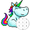 Unicorn Art Pixel - Color By N